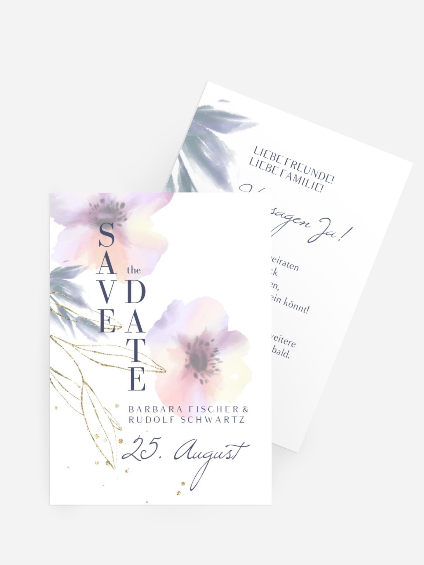 Karte Edle Aquarell Blumen