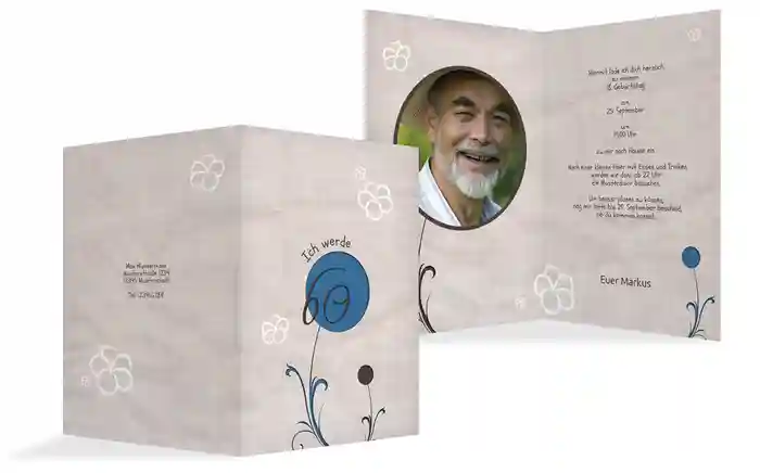 Einladungskarte Fantasyflower 60 Foto