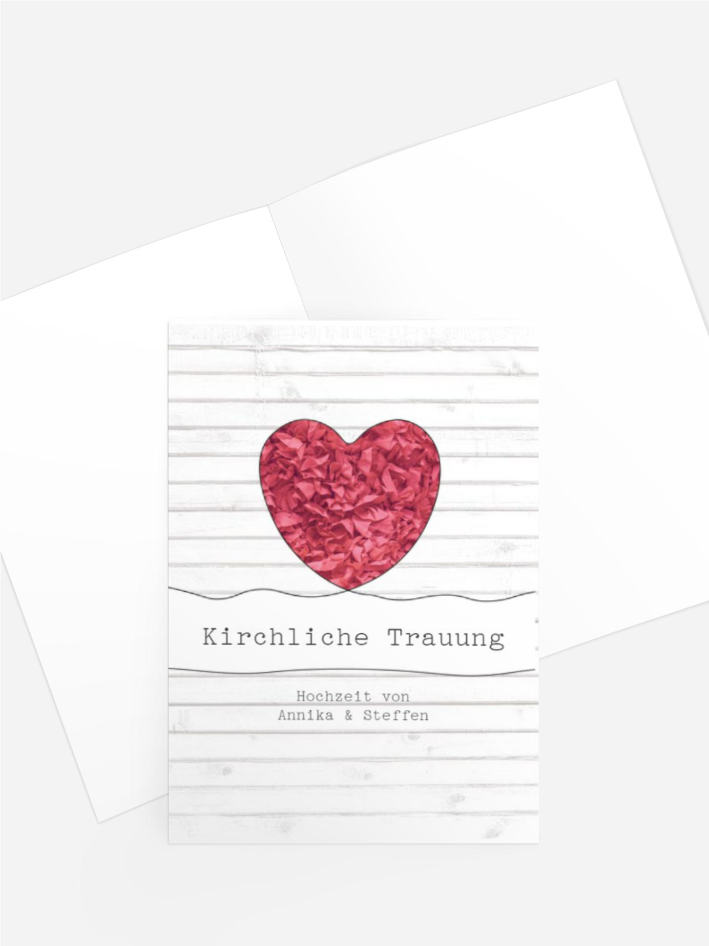 Kirchenheft Umschlag zur Hochzeit Mr&Mrs