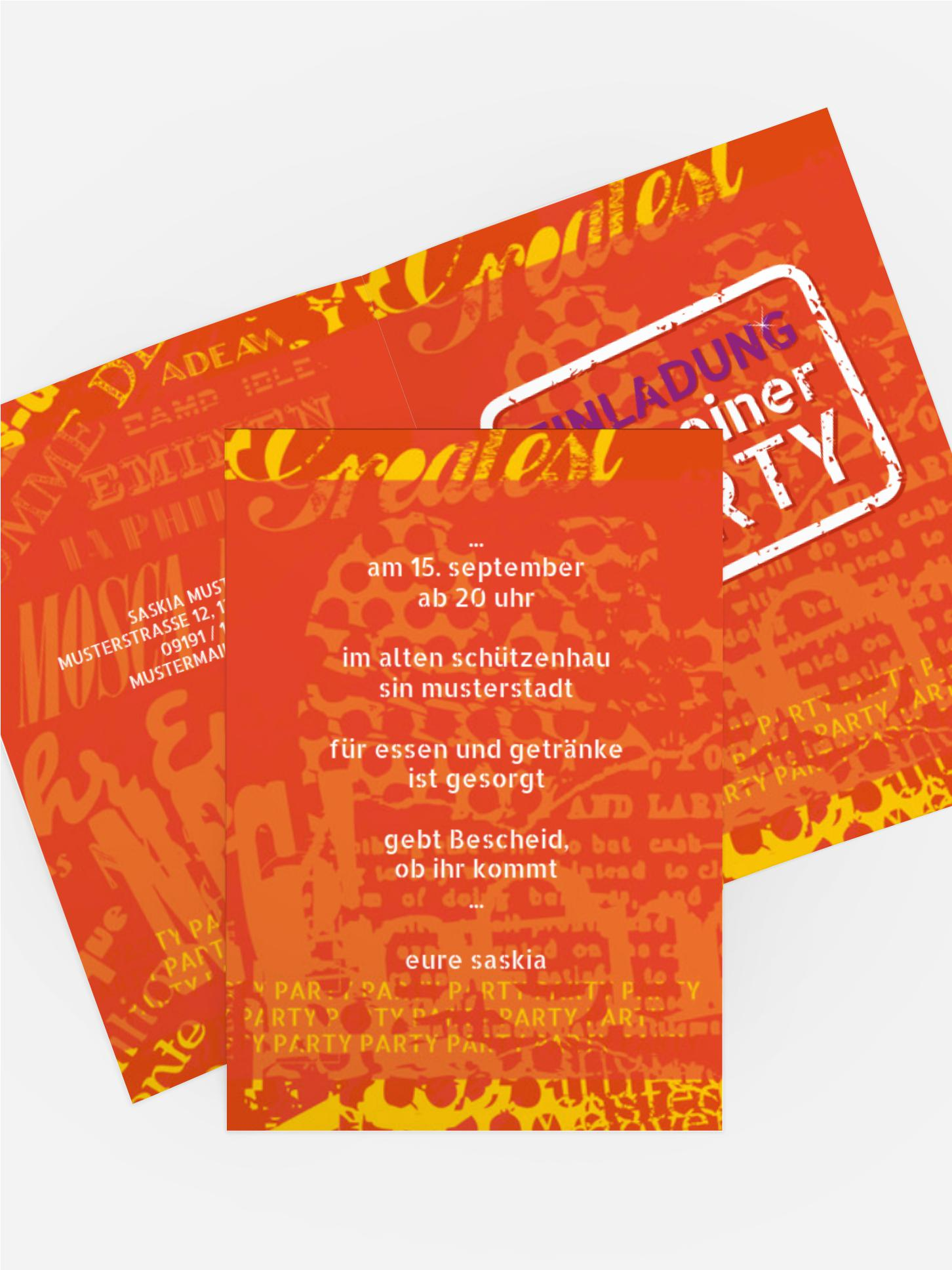 Einladung zum Geburtstag Party