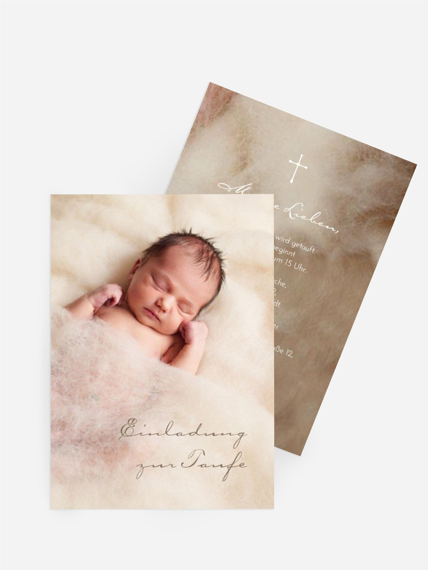 Einladungskarte Taufe Süße Träume