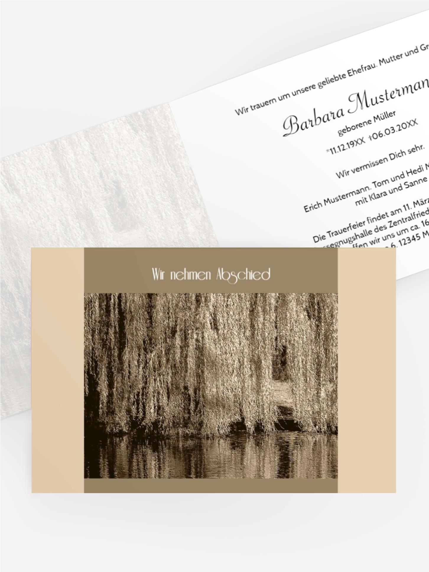 Trauerkarte Flusslandschaft quer