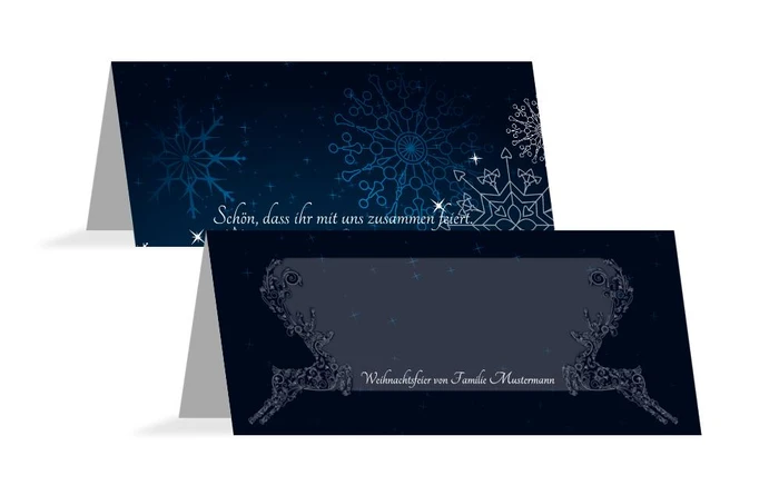 Weihnachtstischkarte Schnörkelhirsch