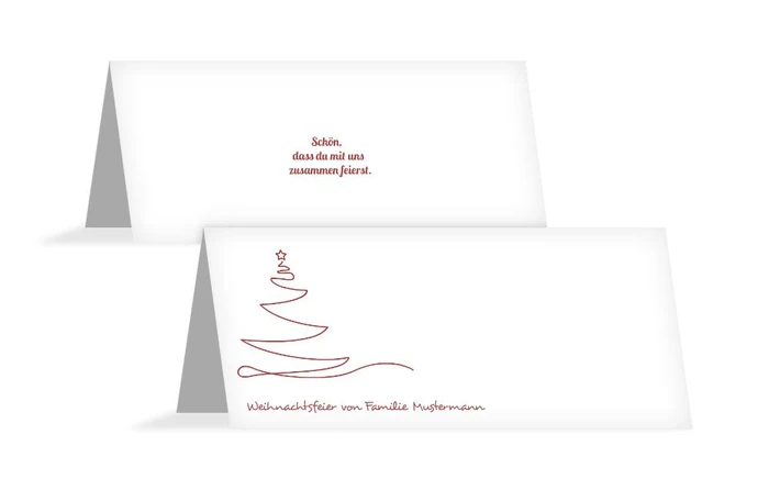 Weihnachts Tischkarte Linienbaum Weihnachts Tischkarte Linienbaum
