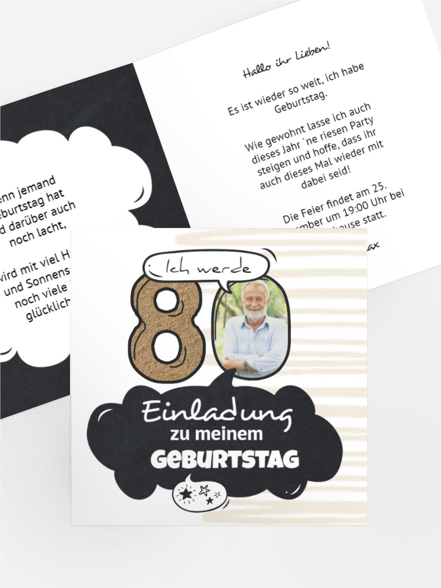 Geburtstagseinladung Comic 80 Geburtstagseinladung Comic 80
