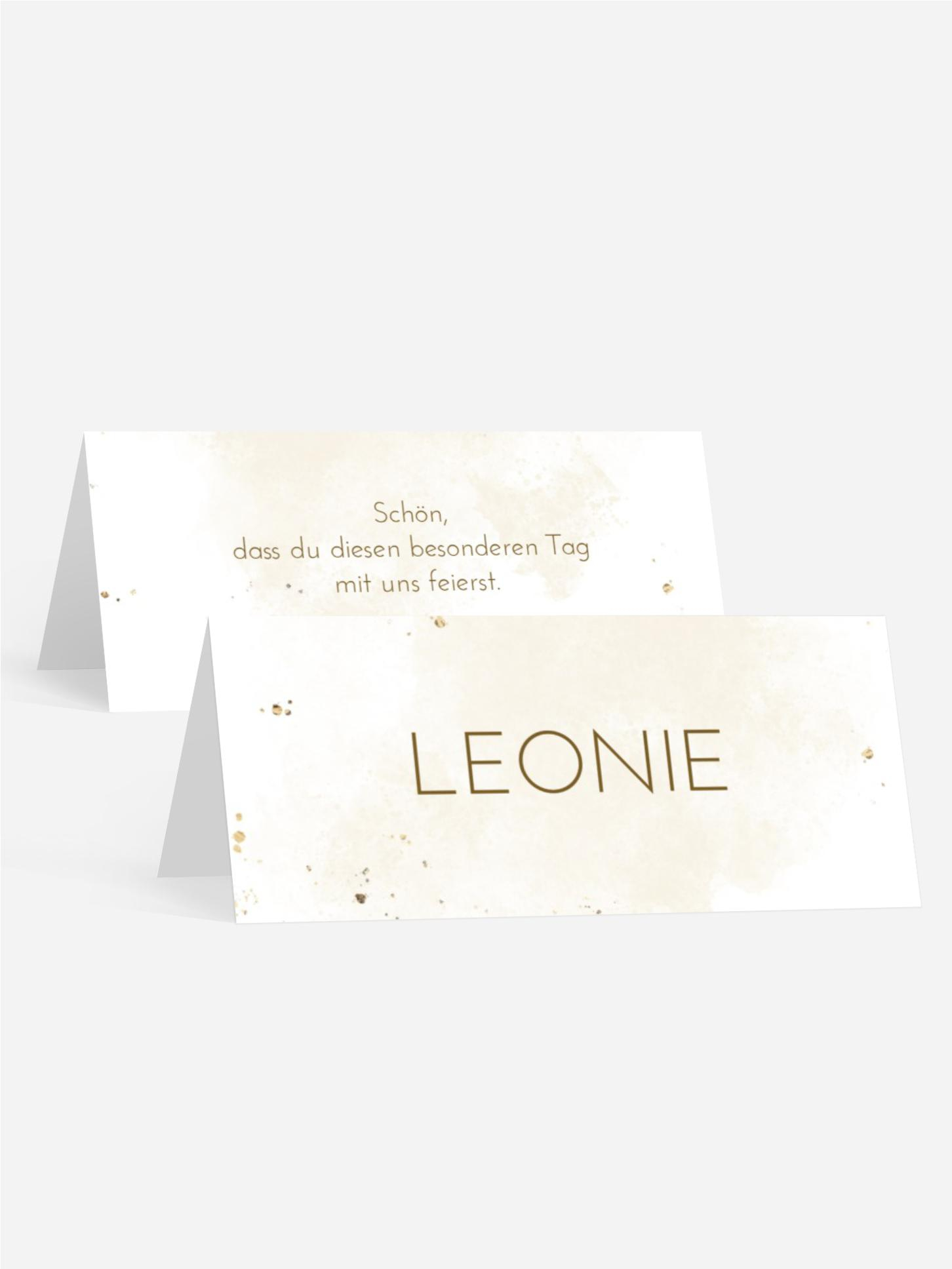 Tischkarte Edle Blattstruktur