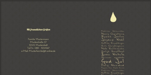 Weihnachts Grußkarte privat Schriftkerze Weihnachts Grußkarte privat Schriftkerze