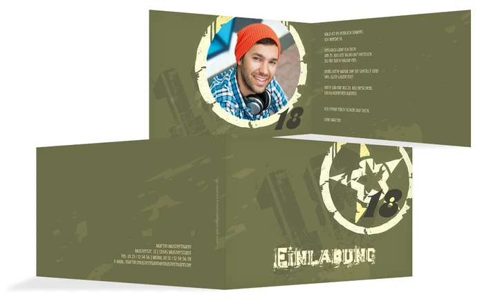 Einladungskarte zum Geburtstag star style 18 Foto