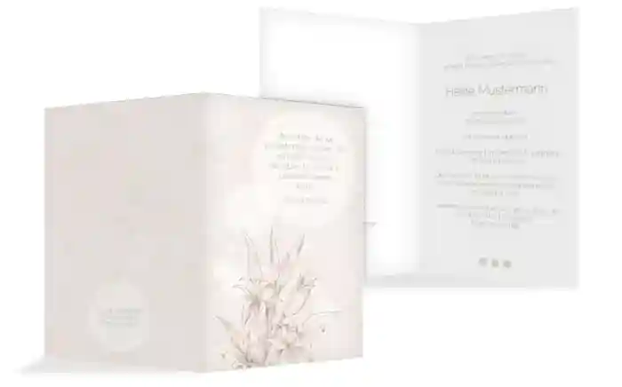 Trauerkarte Lilien hoch