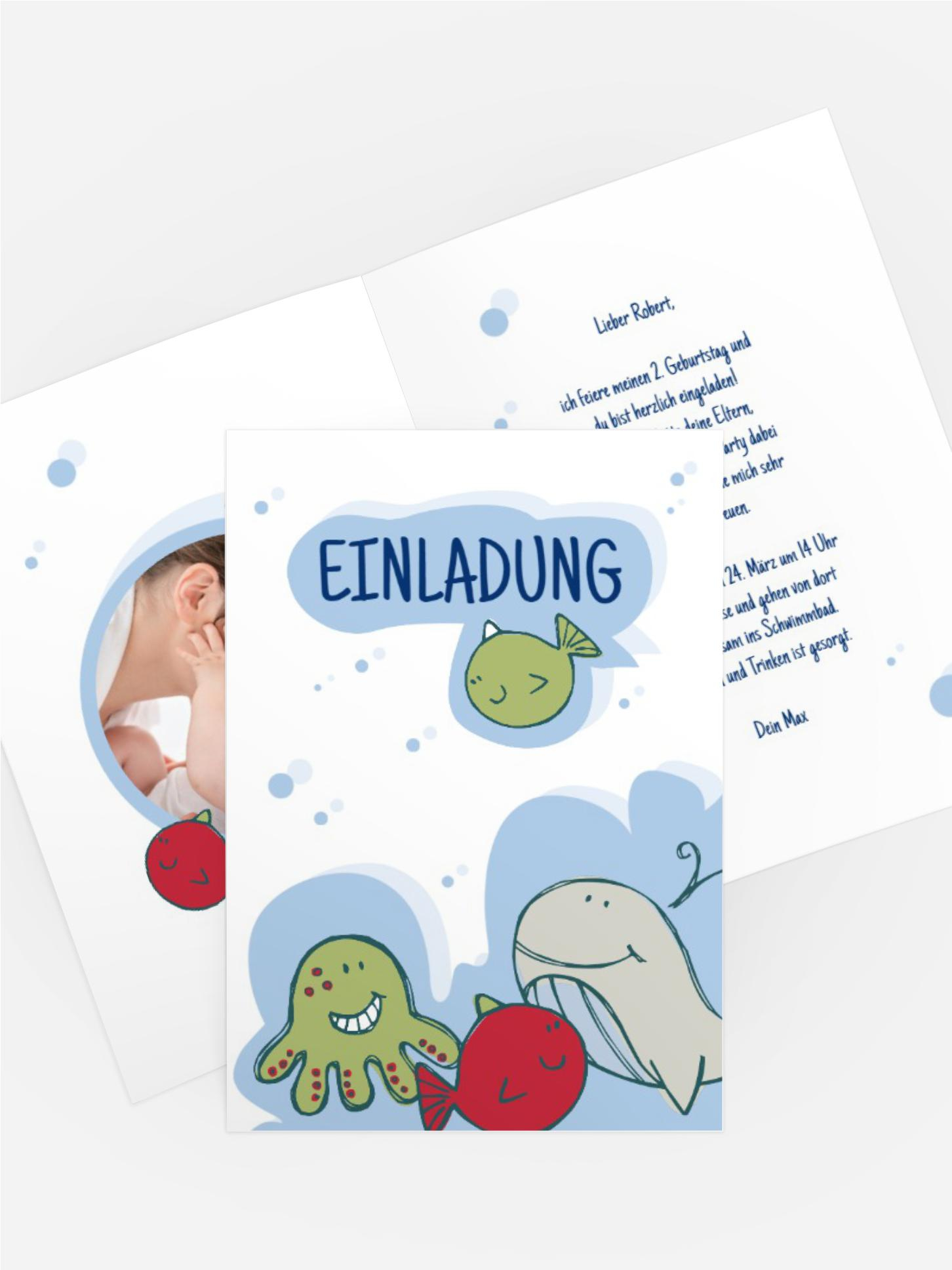 Geburtstagseinladung Unterwasserwelt Foto
