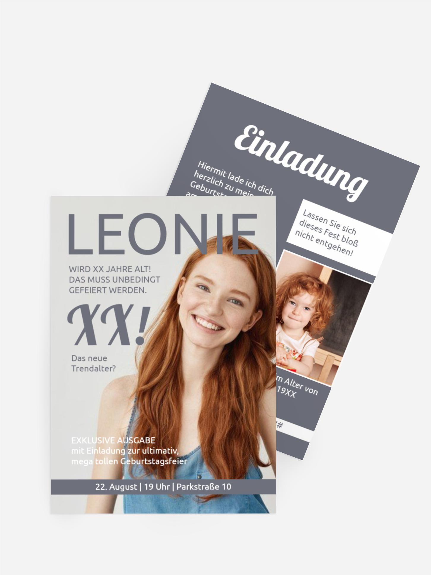 Geburtstagseinladung Magazin