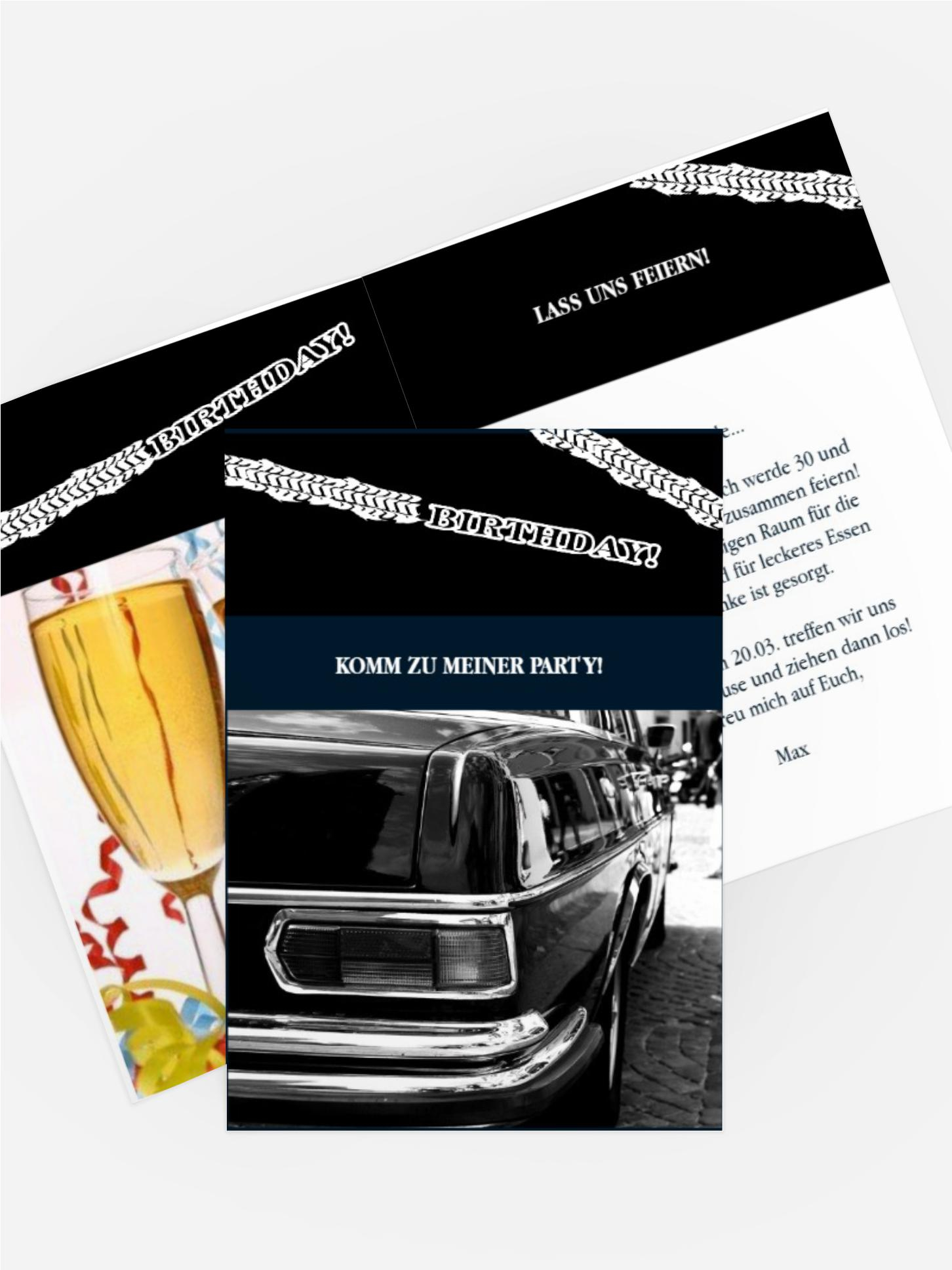Geburtstagseinladung Reifenspur Foto