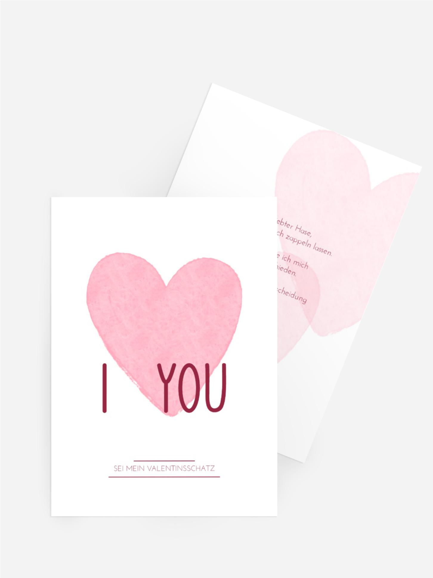 Valentinskarte Liebesnachricht