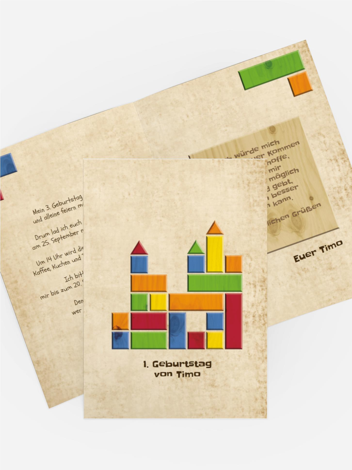 Geburtstagseinladung Bausteine