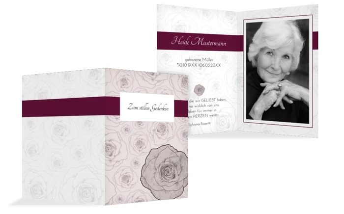 Sterbebildkarte Rosenmeer