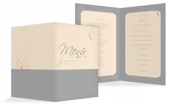 Menükarte Konfirmation Butterfly 2