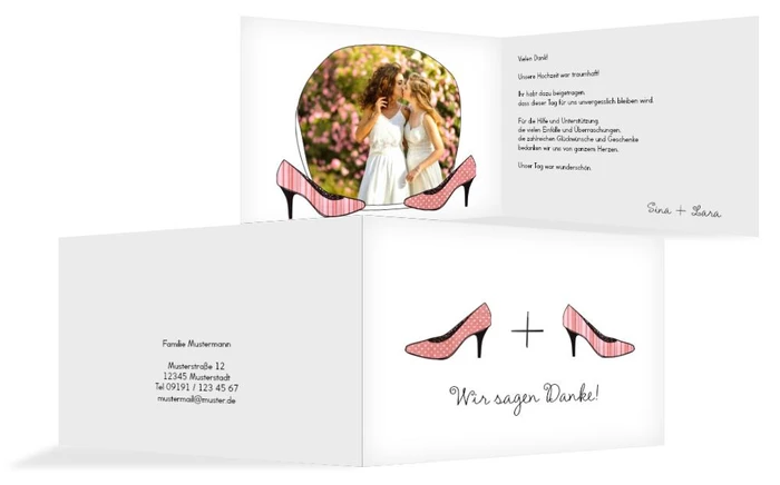 Hochzeit Danksagung High Heels