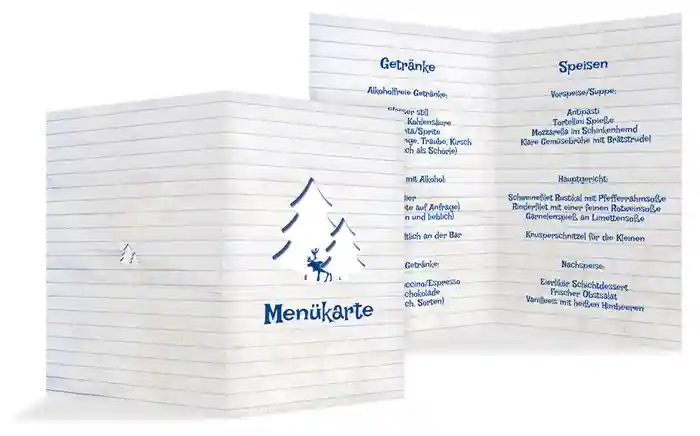 Menükarte Weihnachten Elchenwald