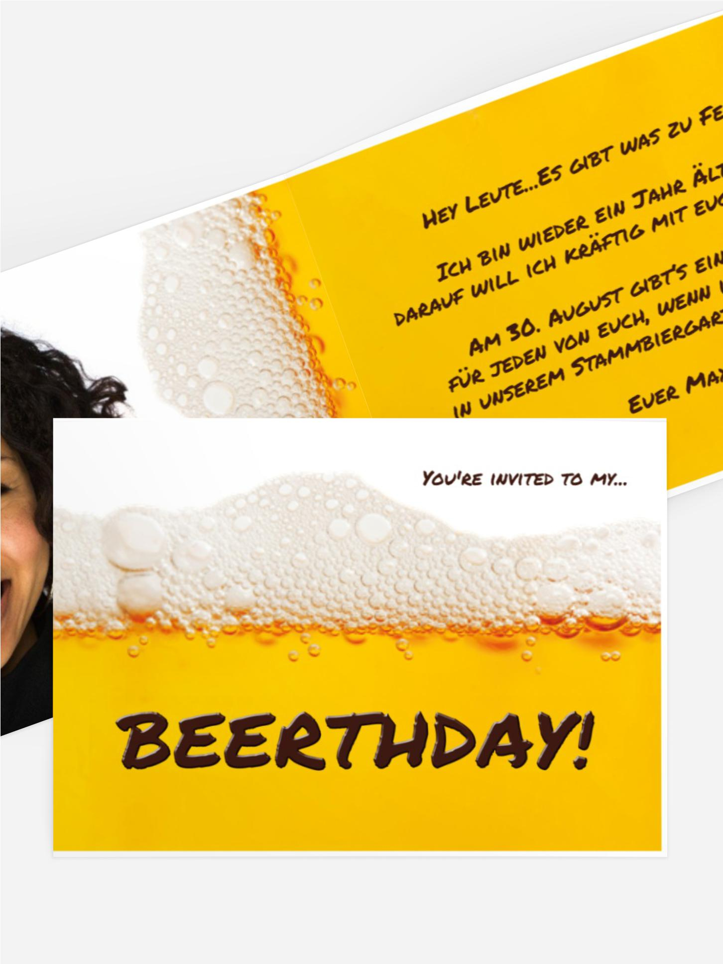 Geburtstagseinladung Beerthday Foto Geburtstagseinladung Beerthday Foto
