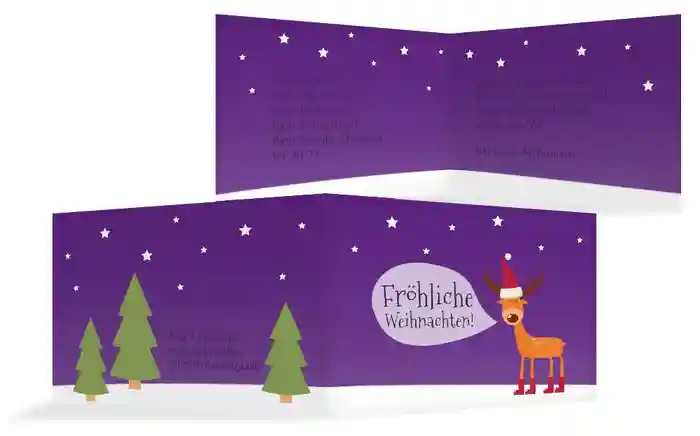 Weihnachtsgrußkarte Rentier
