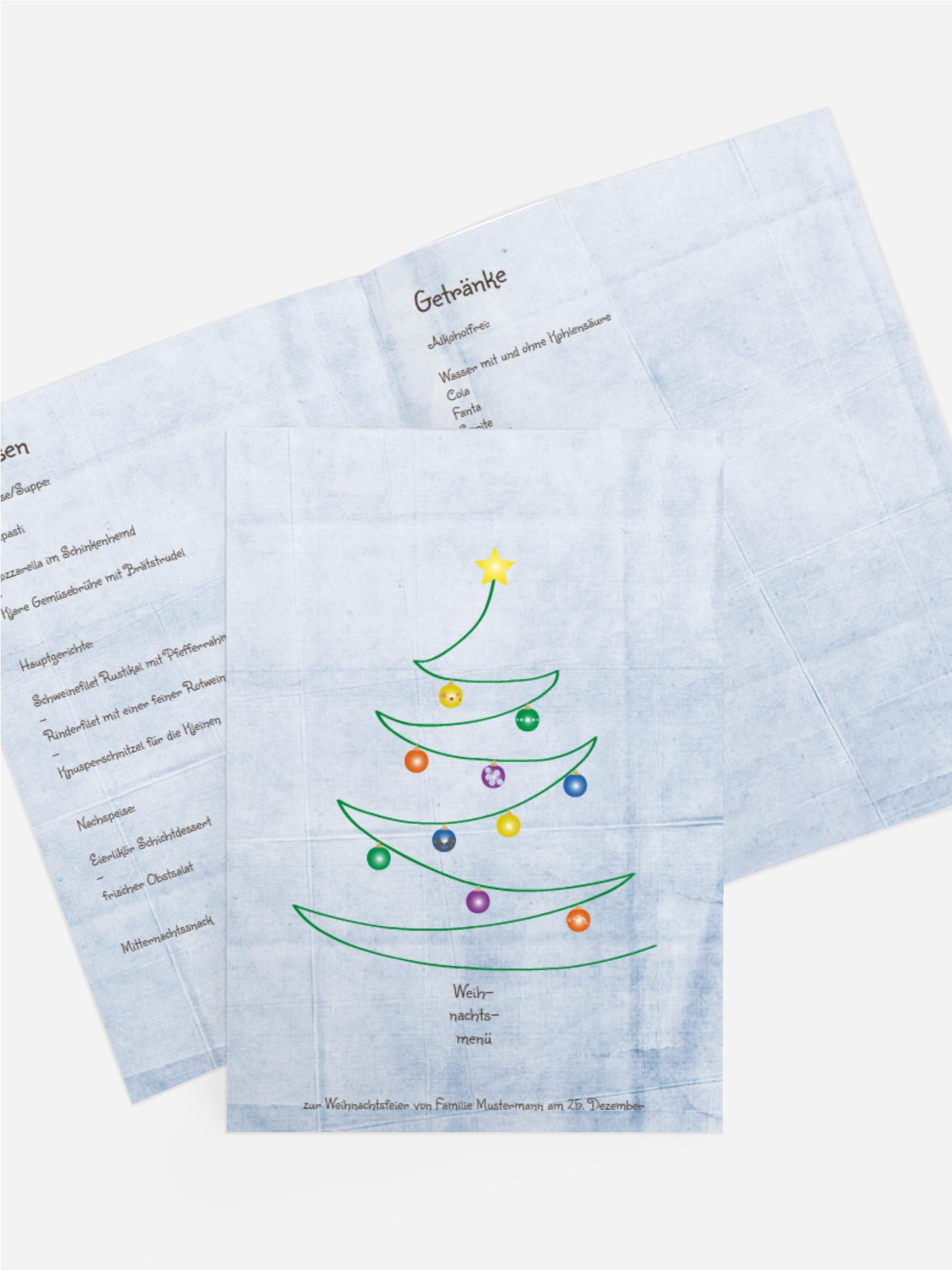 Menükarte Weihnachtsbaum