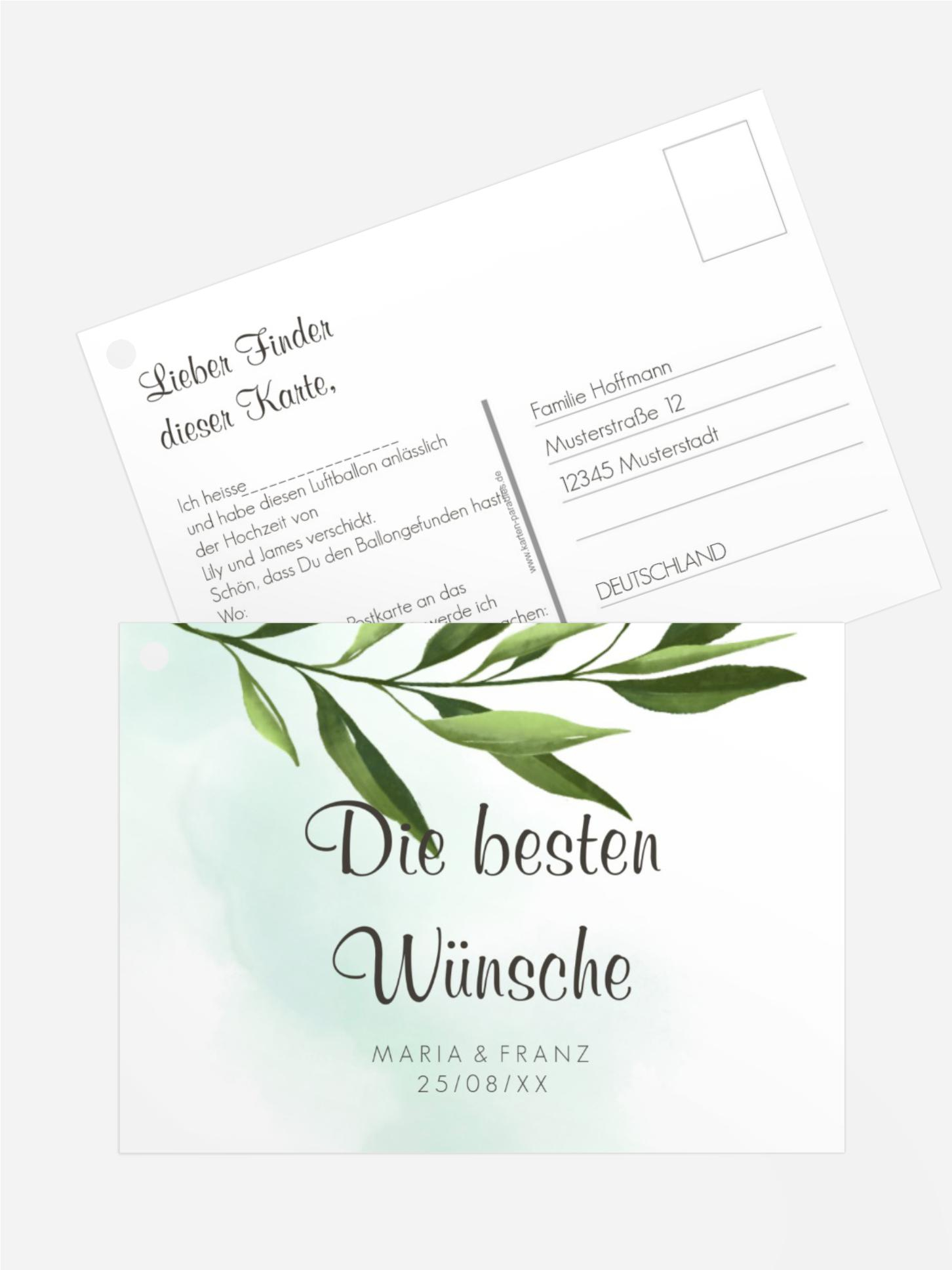 Ballonflugkarte Grüner Zweig Ballonflugkarte Grüner Zweig