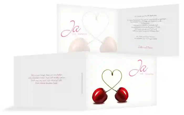 Einladung zur Hochzeit Kirsche