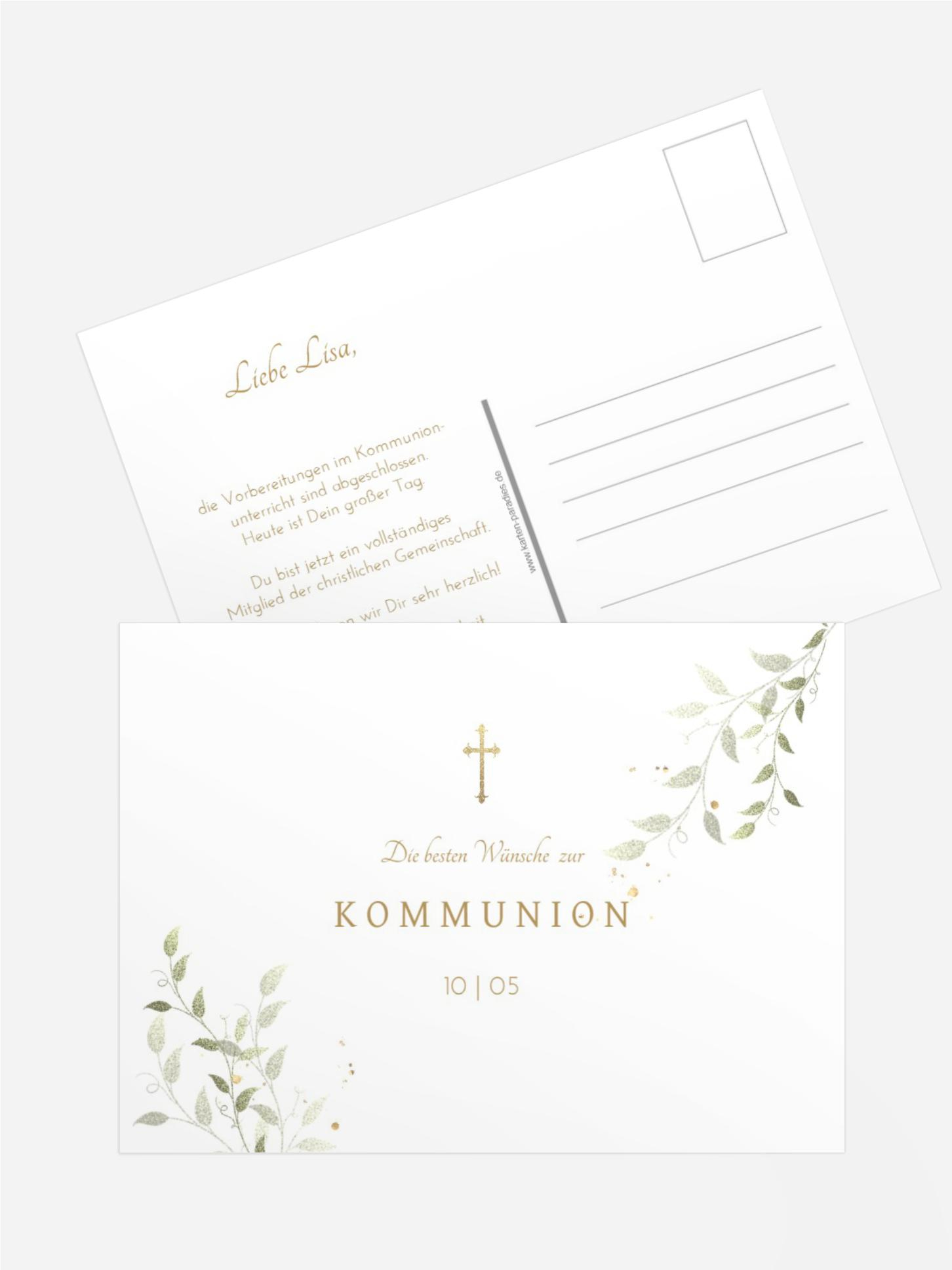 Glückwunschkarte Kommunion Glücklicher Moment