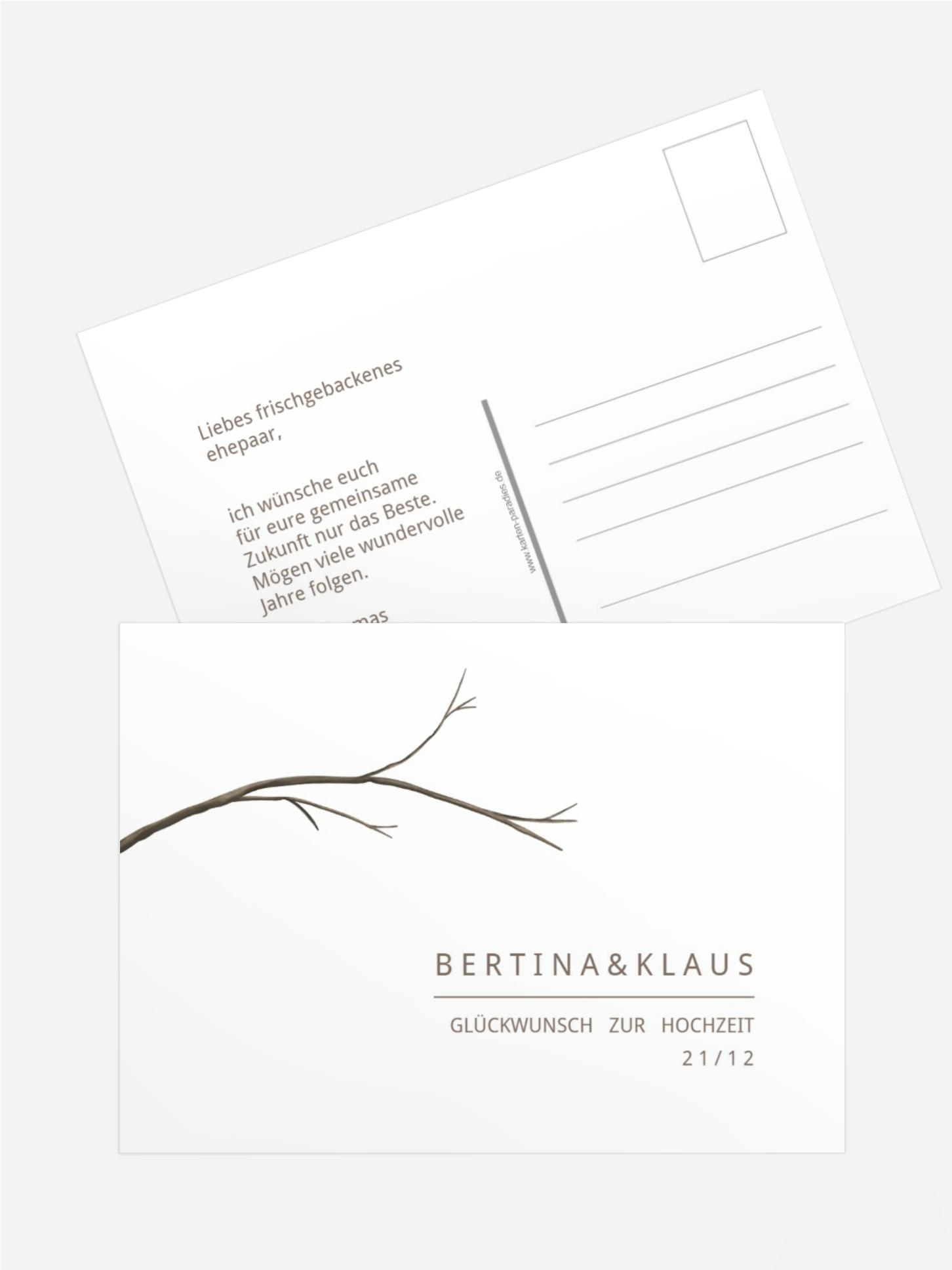 Glückwunschkarte zur Hochzeit Winterliche Liebe