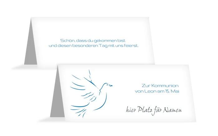 Tischkarte Kommunion Pigeon Tischkarte Kommunion Pigeon