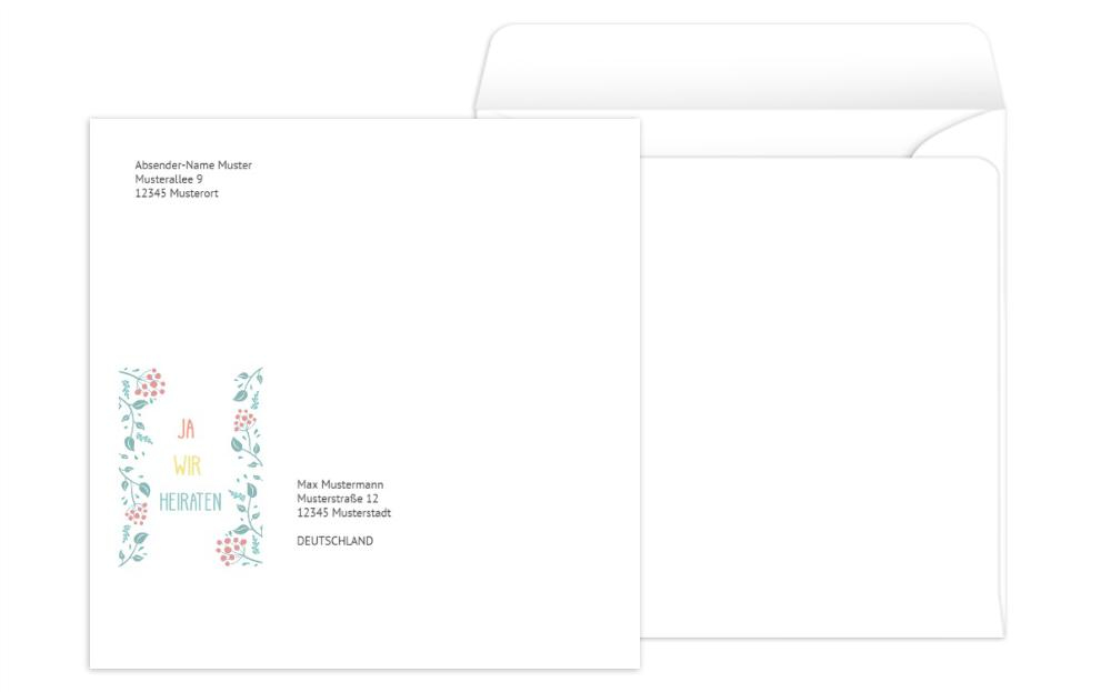 Umschlag Floraler Rahmen