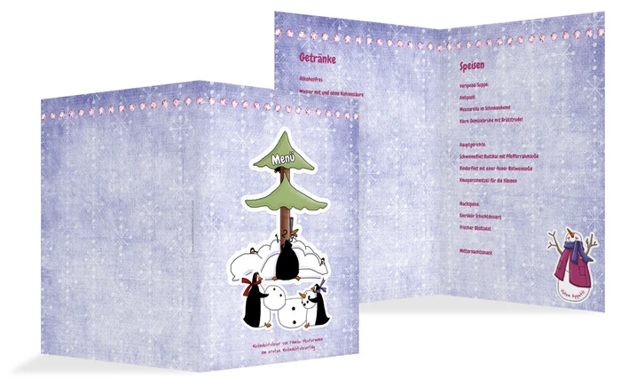 Weihnachtsmenükarte Comic