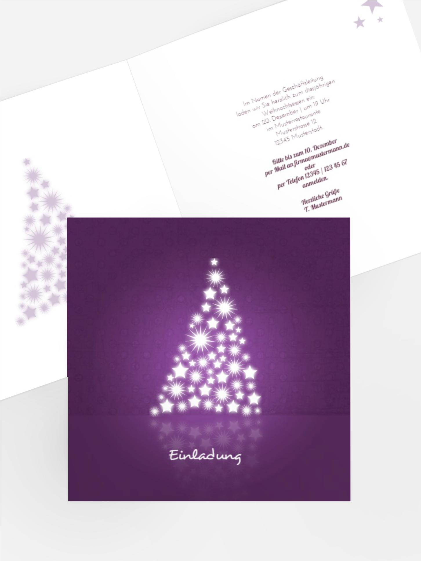 Weihnachtseinladung Geschäft Spiegelbaum