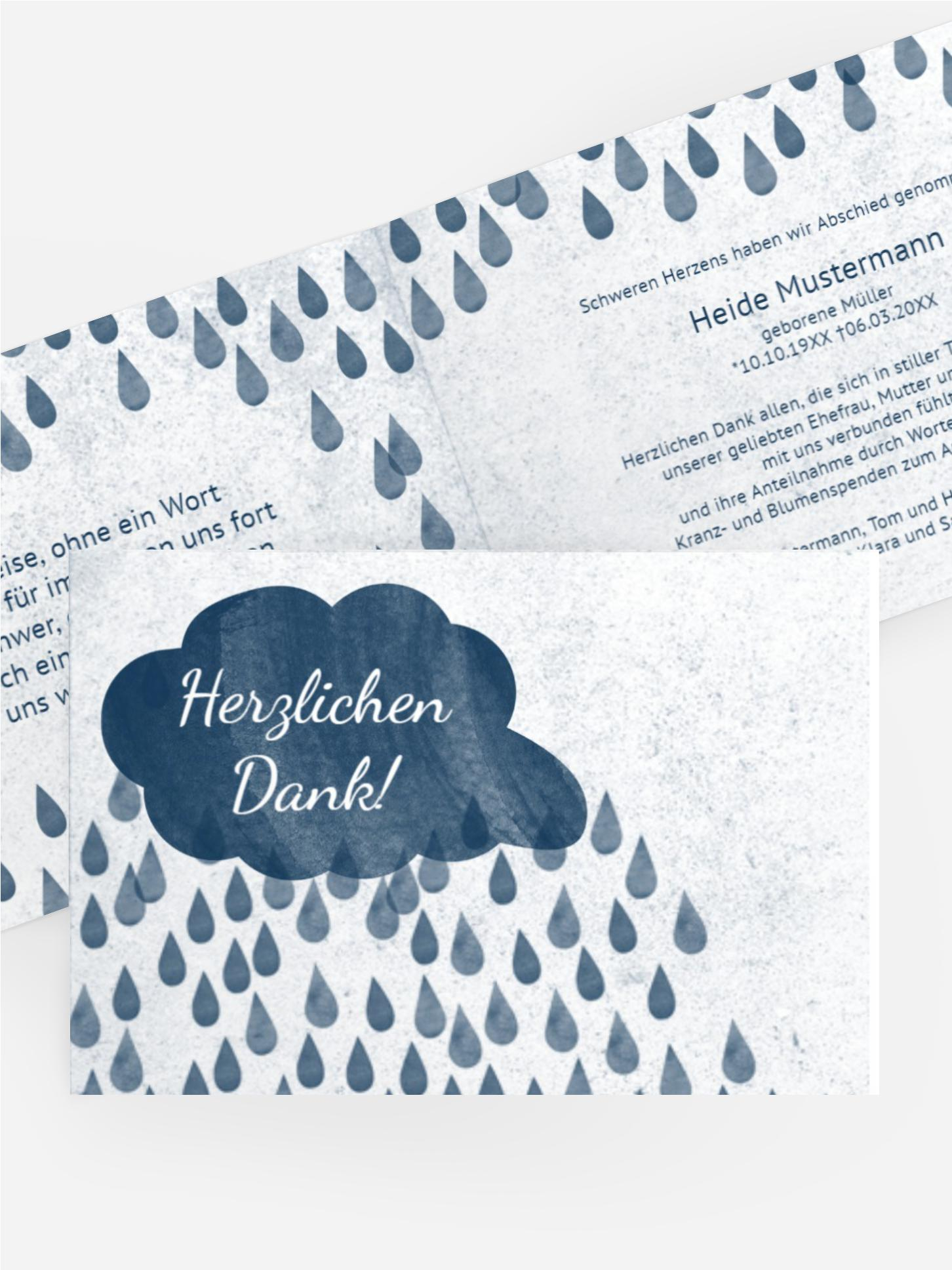 Dankeskarte Regen quer