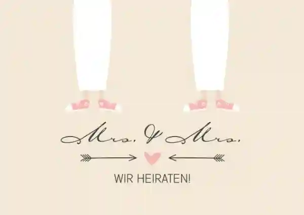 Antwortkarte zur Hochzeit Pärchen - Frauen