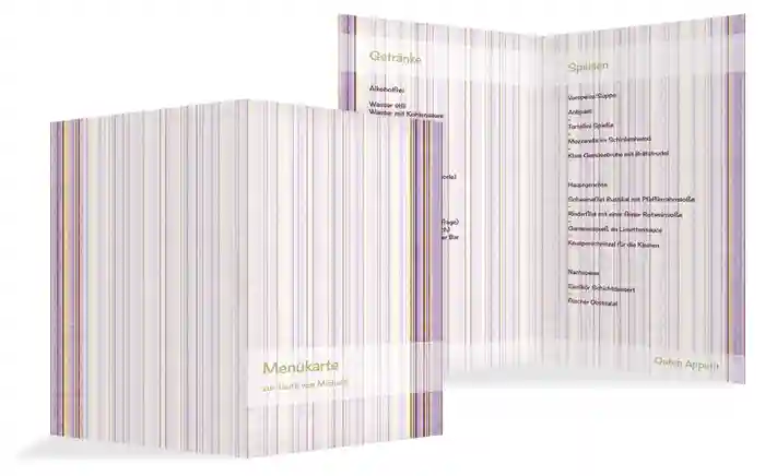 Taufe Menükarte zarter Farbklang