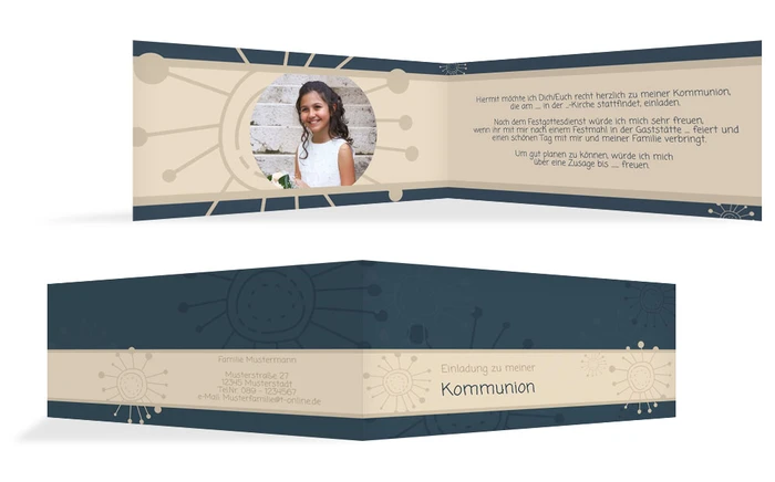 Einladungskarte Konfirmation Blumen