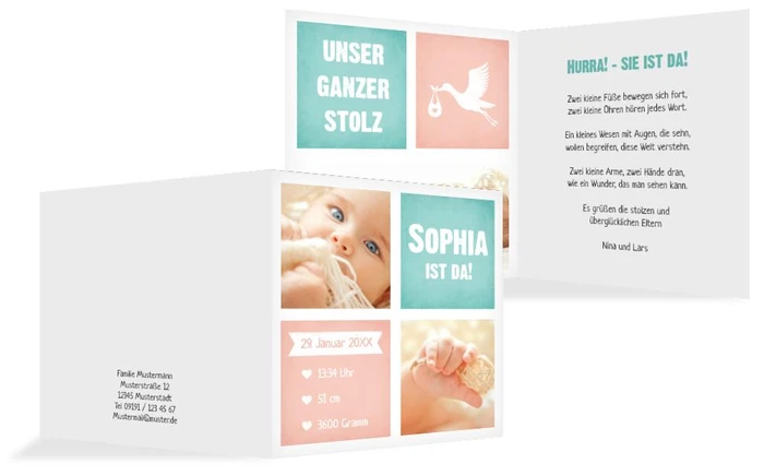 Karte zur Geburt Stolz