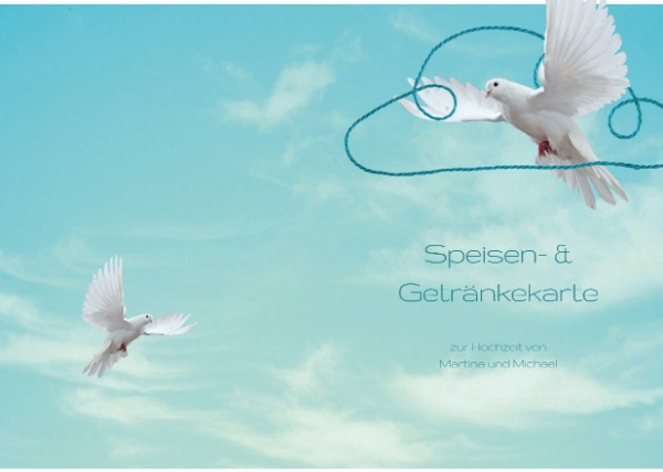 Menükarte Hochzeit Auf Wolke sieben