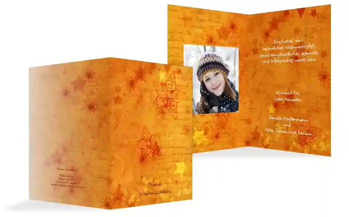 Weihnachts Grußkarte privat Sternengrund