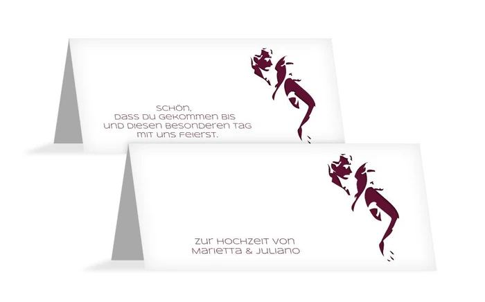 Tischkarte Hochzeit Tango