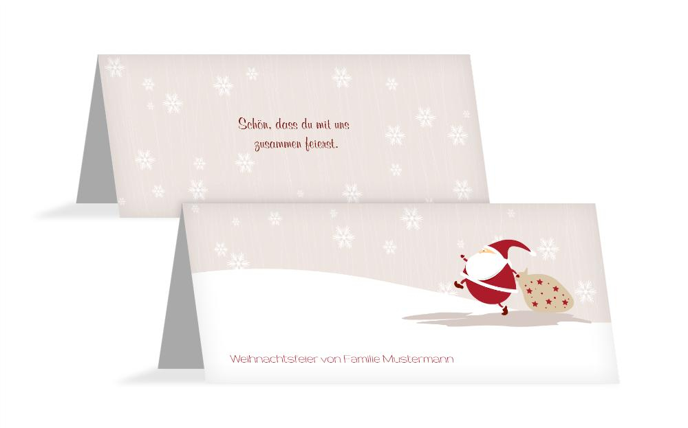 Weihnachtstischkarte Weihnachtsmann Weihnachtstischkarte Weihnachtsmann