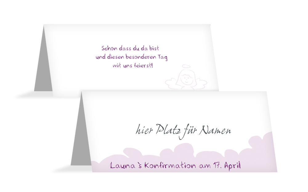 Tischkarte Konfirmation Engelchen Mädchen