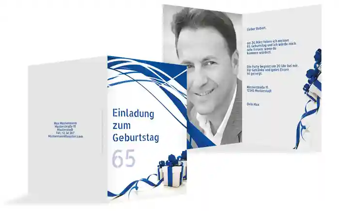Geburtstagseinladung Schleifenband Foto 65