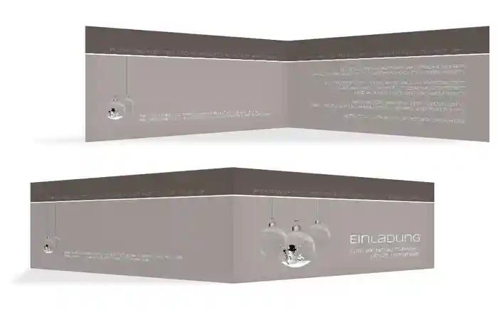 Weihnachtseinladung Privat Schneekugel