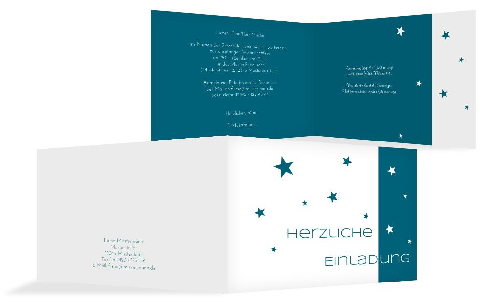 Einladung zu Weihnachtsfeier Geschäftlich Classic Stars