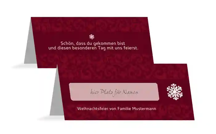 Tischkarte Weihnachten Flocke Tischkarte Weihnachten Flocke