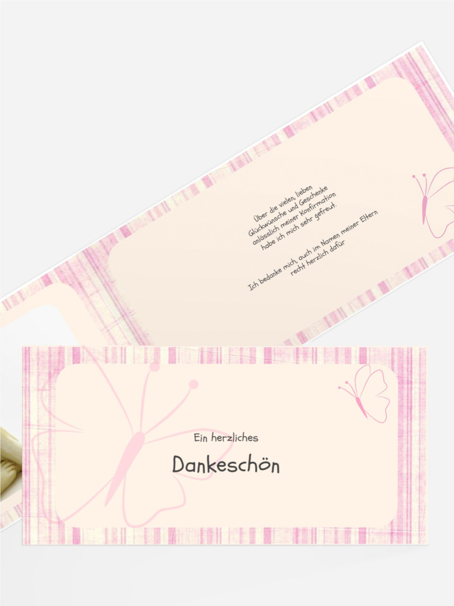 Dankeskarte Konfirmation Butterfly 2