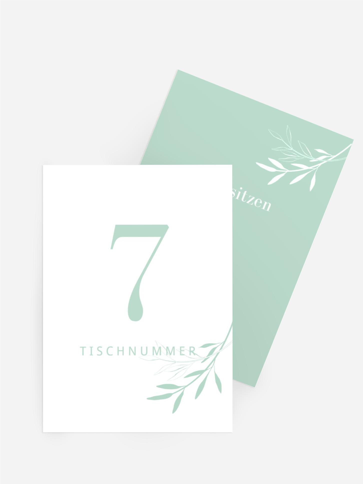 Tischnummer Hochzeit Liebe Invertiert