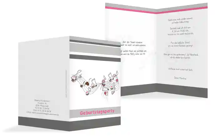 Einladungskarte zum Geburtstag sweets